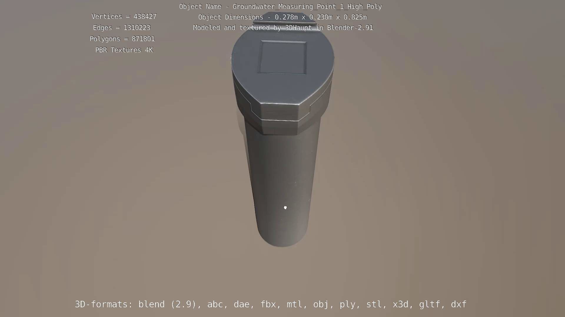 Groundwater Measure Pipe High-Poly Version 1 3D model_103