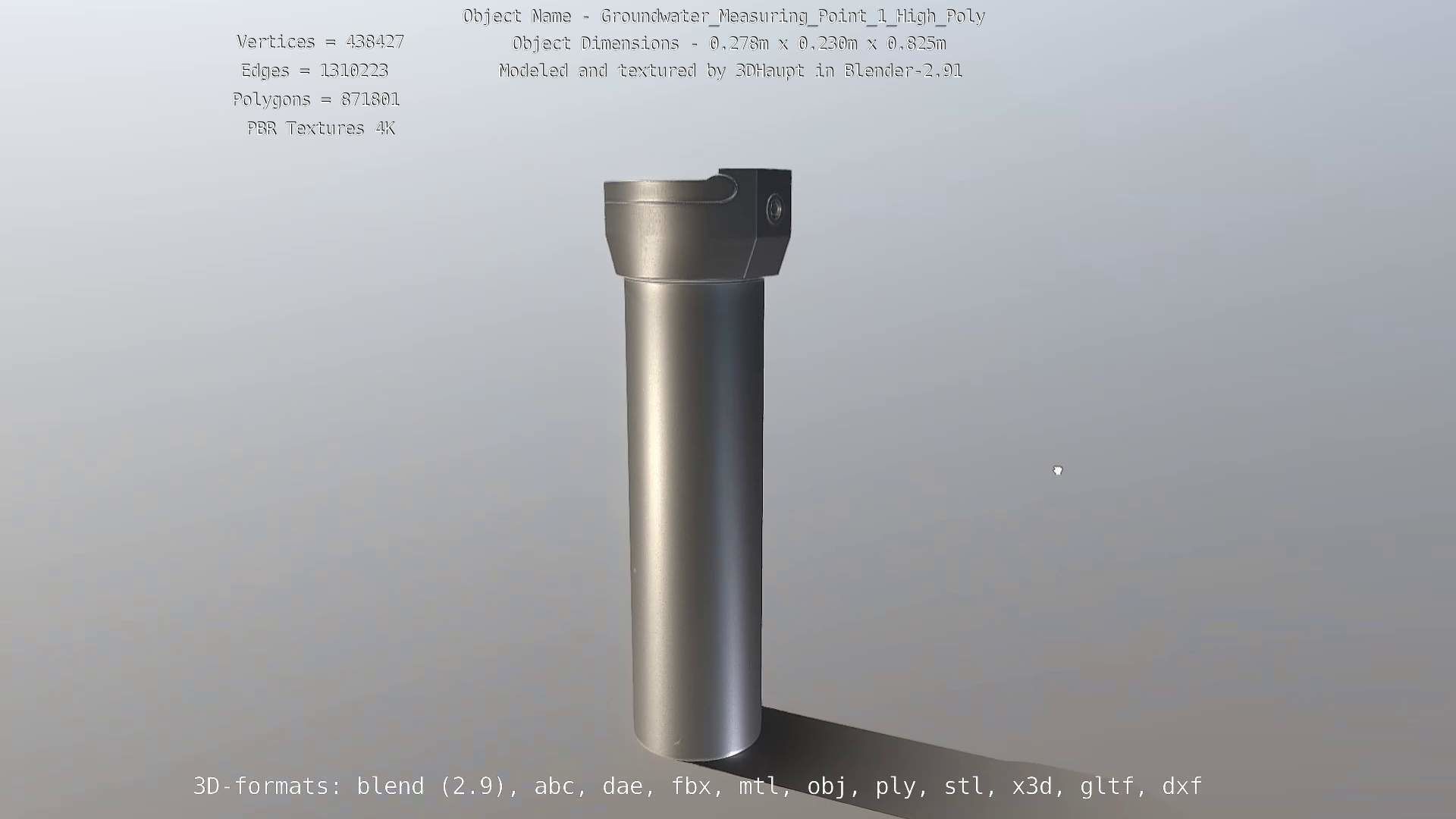 Groundwater Measure Pipe High-Poly Version 1 3D model_117