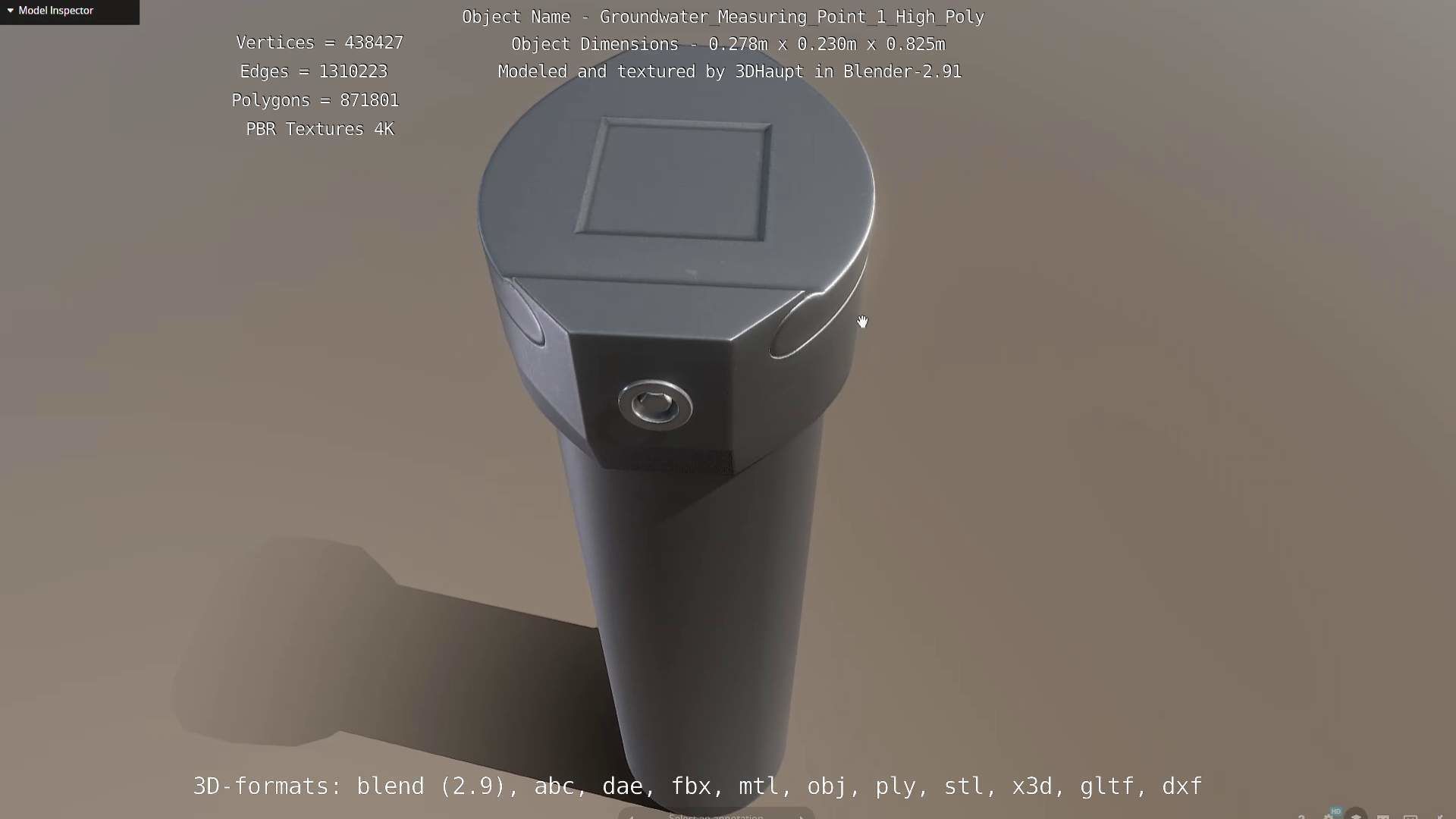 Groundwater Measure Pipe High-Poly Version 1 3D model_81