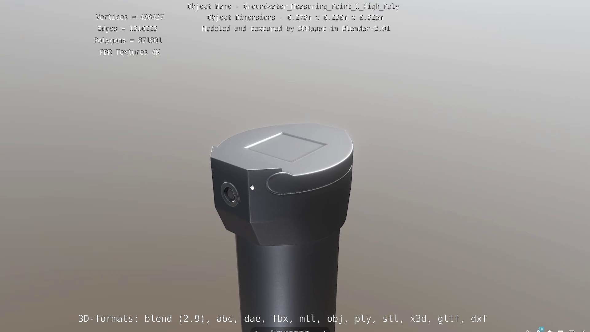 Groundwater Measure Pipe High-Poly Version 1 3D model_64