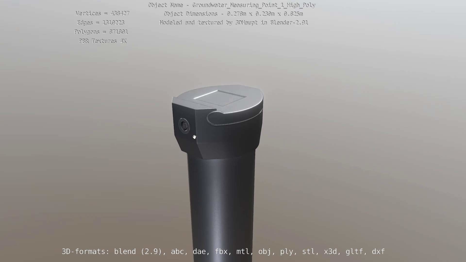 Groundwater Measure Pipe High-Poly Version 1 3D model_139