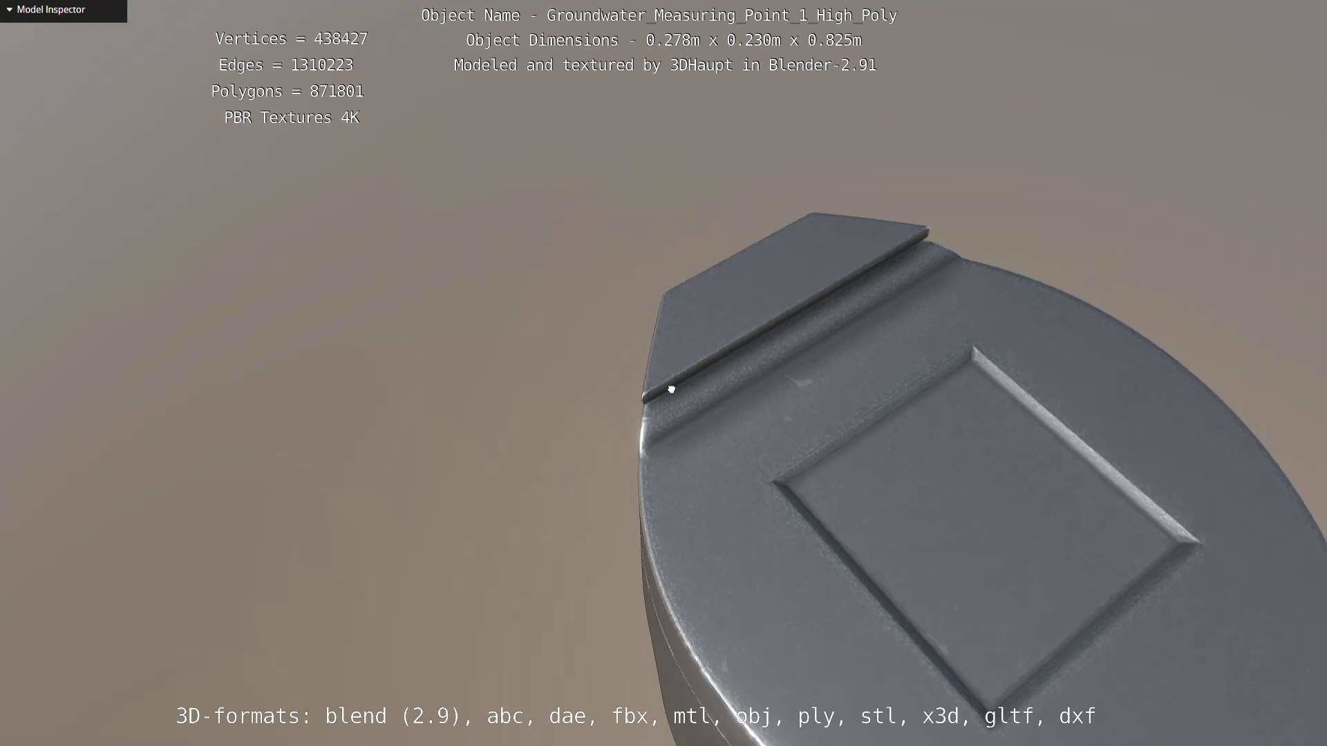 Groundwater Measure Pipe High-Poly Version 1 3D model_98