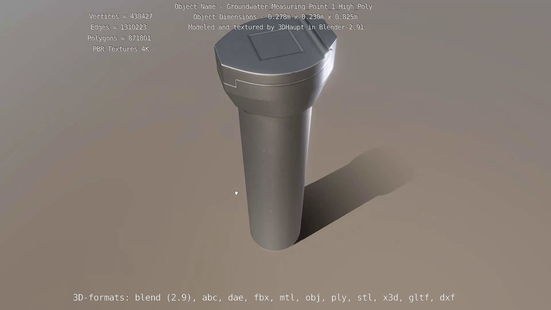 Groundwater Measure Pipe High-Poly Version 1 3D model_59