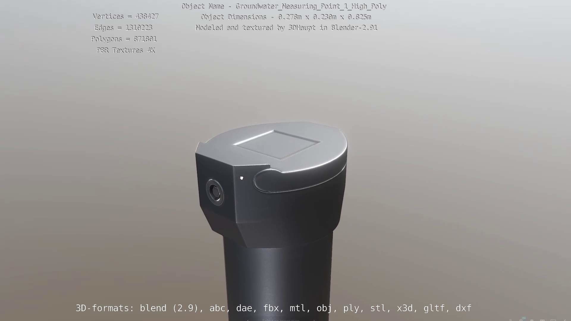 Groundwater Measure Pipe High-Poly Version 1 3D model_106