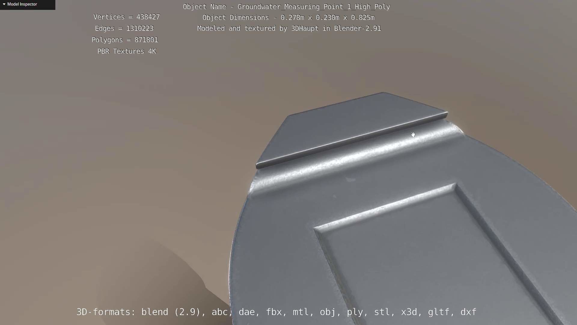 Groundwater Measure Pipe High-Poly Version 1 3D model_140