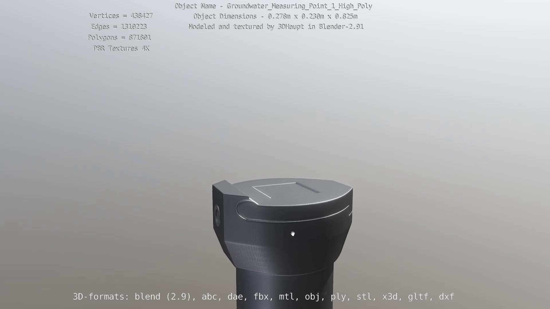 Groundwater Measure Pipe High-Poly Version 1 3D model_8