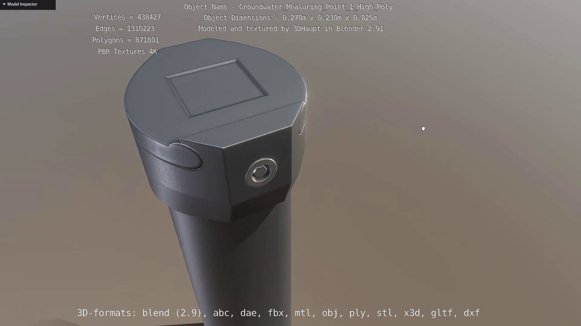 Groundwater Measure Pipe High-Poly Version 1 3D model_94