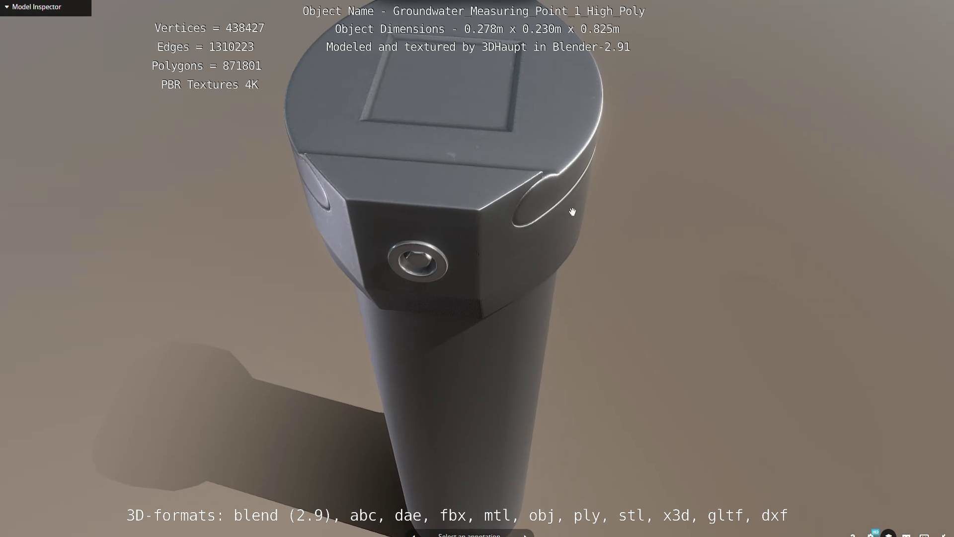 Groundwater Measure Pipe High-Poly Version 1 3D model_135