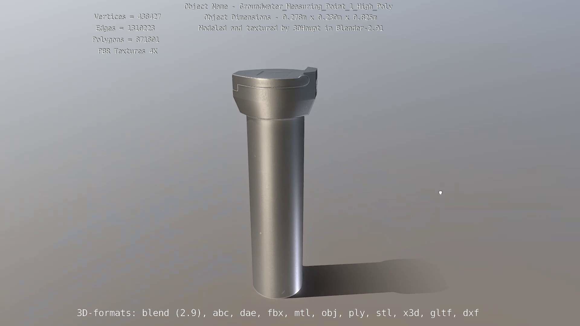 Groundwater Measure Pipe High-Poly Version 1 3D model_48