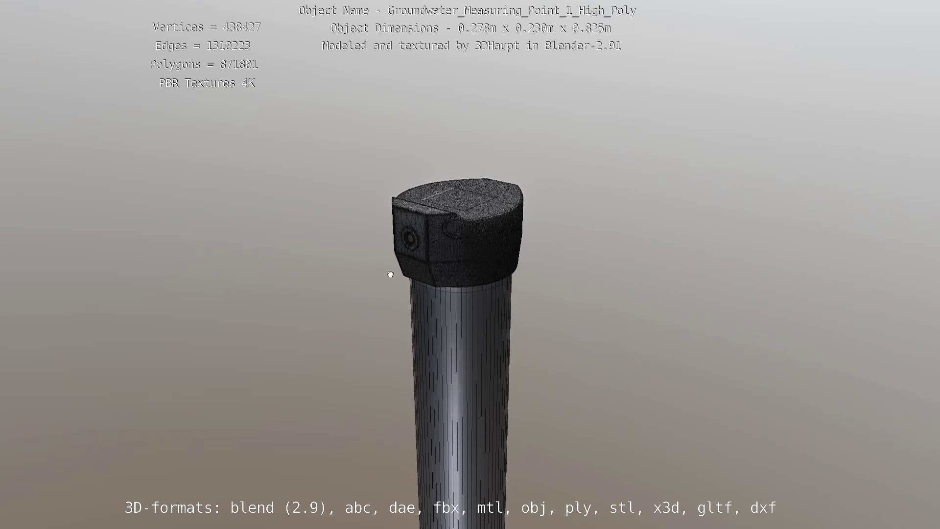 Groundwater Measure Pipe High-Poly Version 1 3D model_108