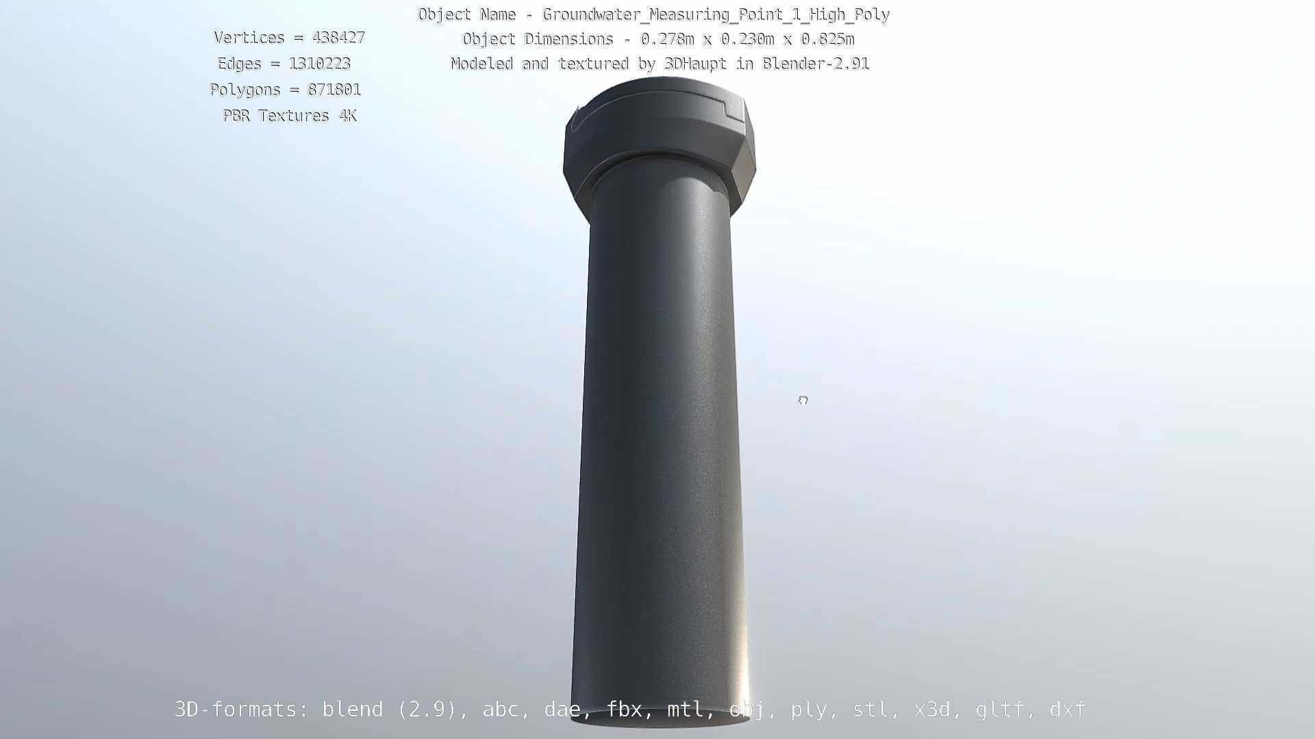 Groundwater Measure Pipe High-Poly Version 1 3D model_43
