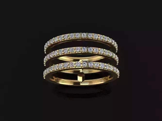 TRIPLE DIAMOND ROW BAND RING SIZE 5 