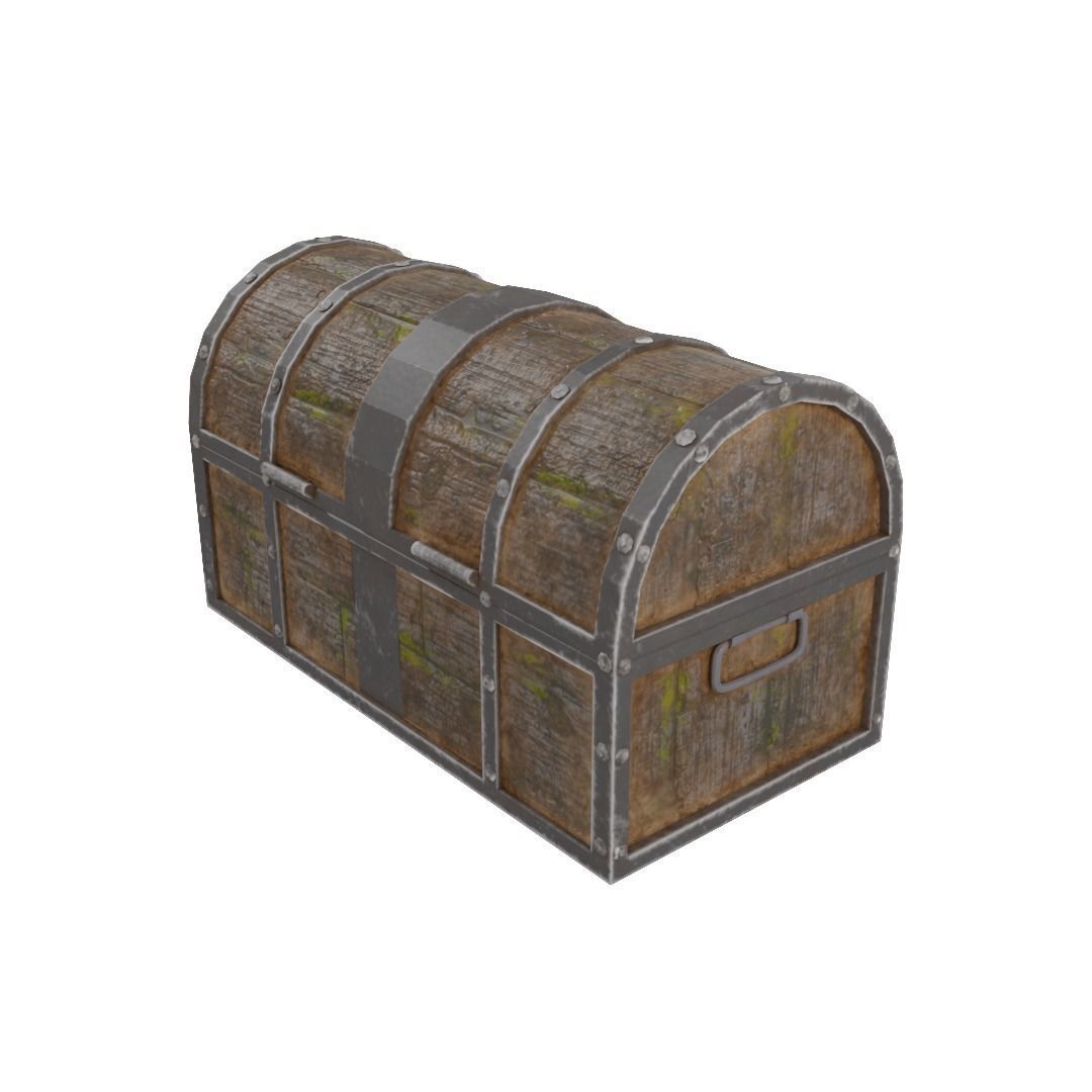 Chest low-poly 3d model wooden Free low-poly 3D model_1