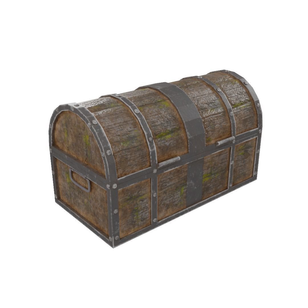 Chest low-poly 3d model wooden Free low-poly 3D model_2