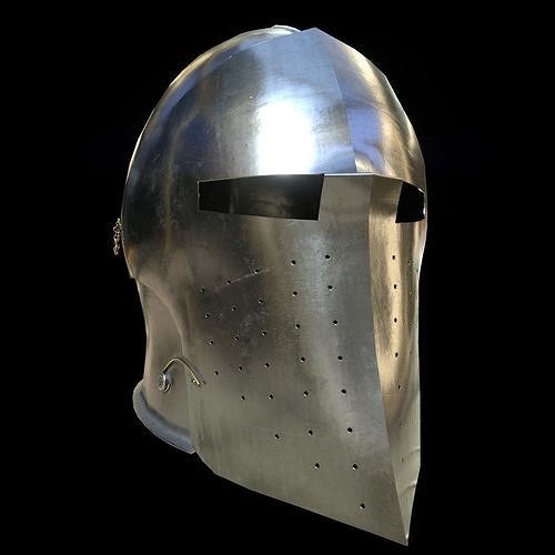 Visored Barbuta Helmet Low-poly 3D model