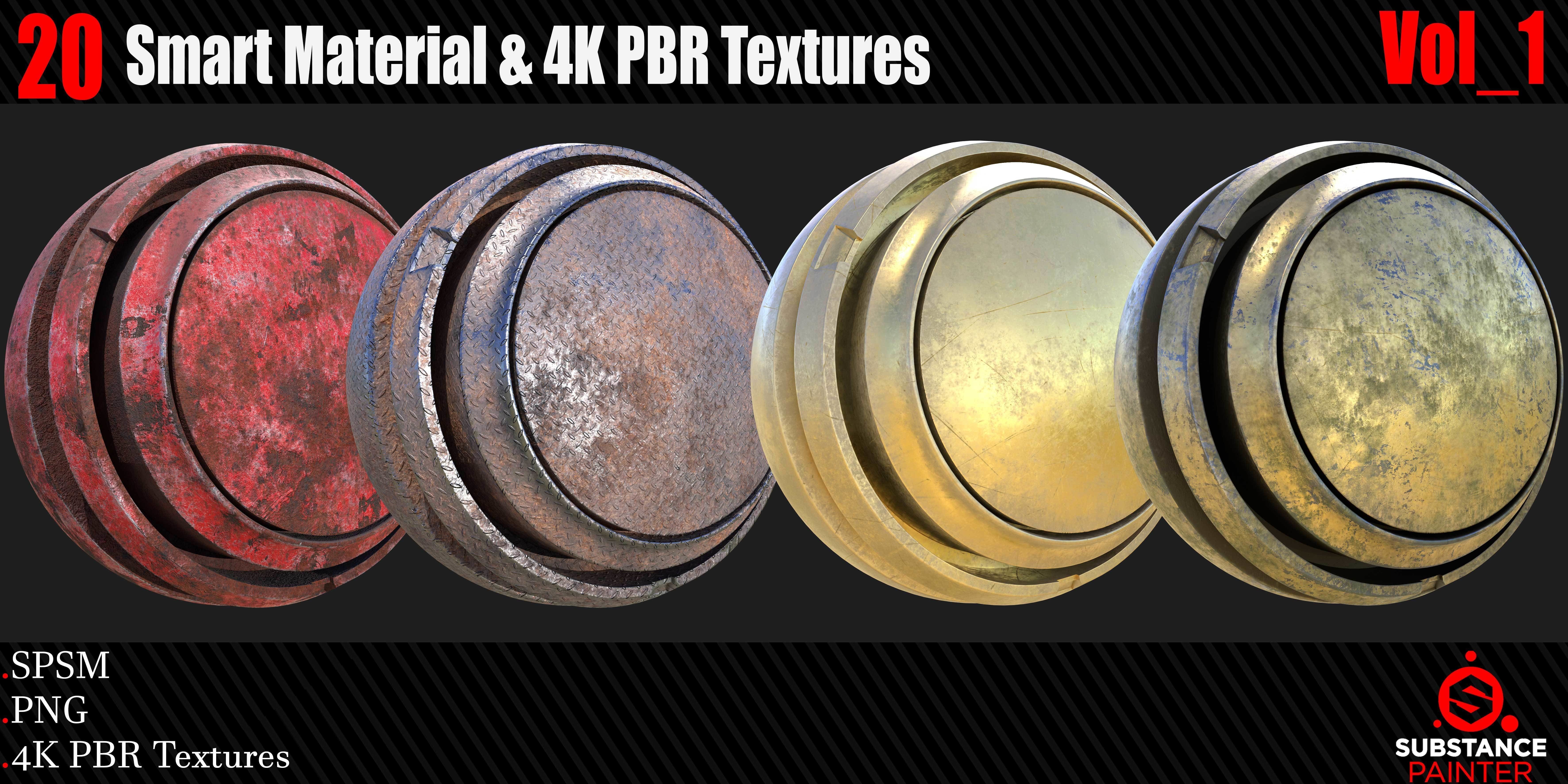 20 Metal Smart Materials 4K PBR Texture Texture_1