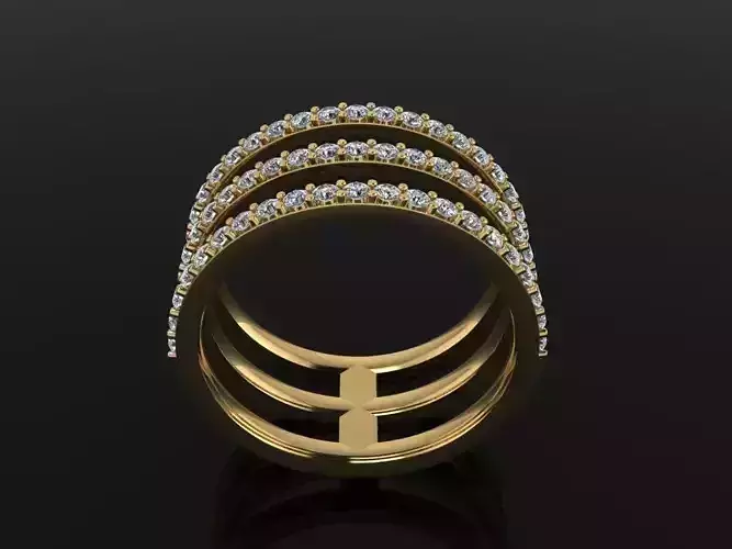 TRIPLE DIAMOND ROW BAND RING MIX SIZE 4 5 6 7 8 9 10
