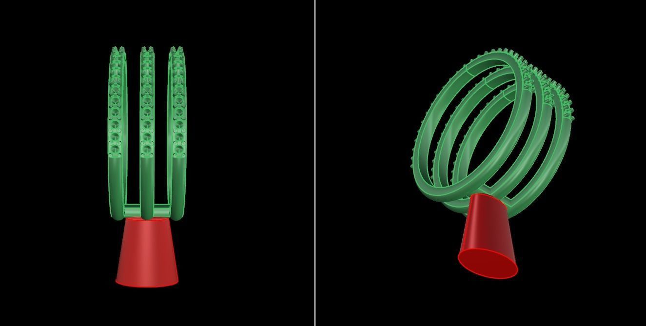 TRIPLE DIAMOND ROW BAND RING MIX SIZE 4 5 6 7 8 9 10 3D print model_10