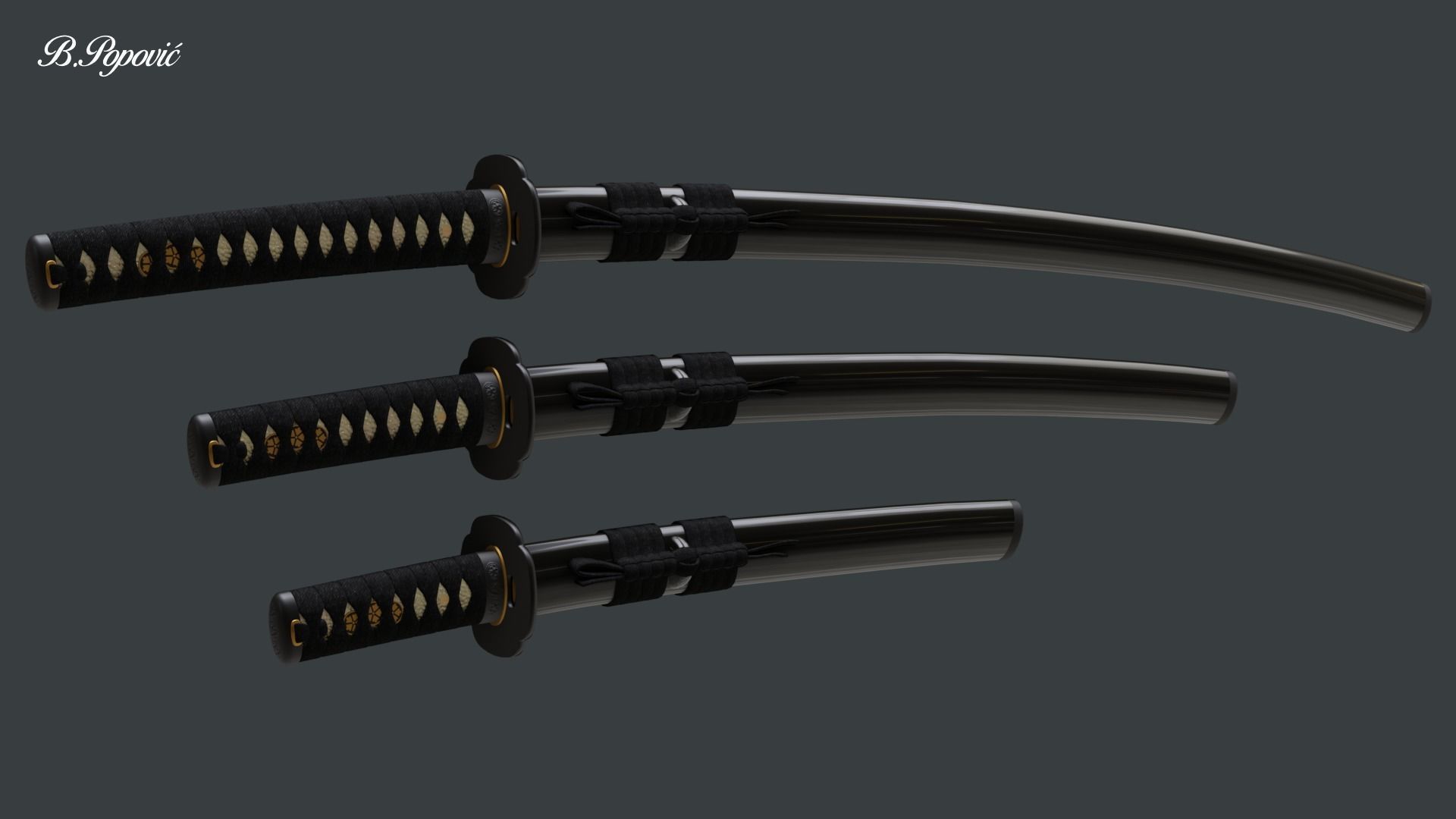 Katana Wakizashi and Tanto Collection 3D model