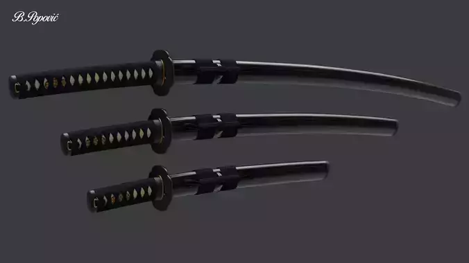 Katana Wakizashi and Tanto Collection 3D model
