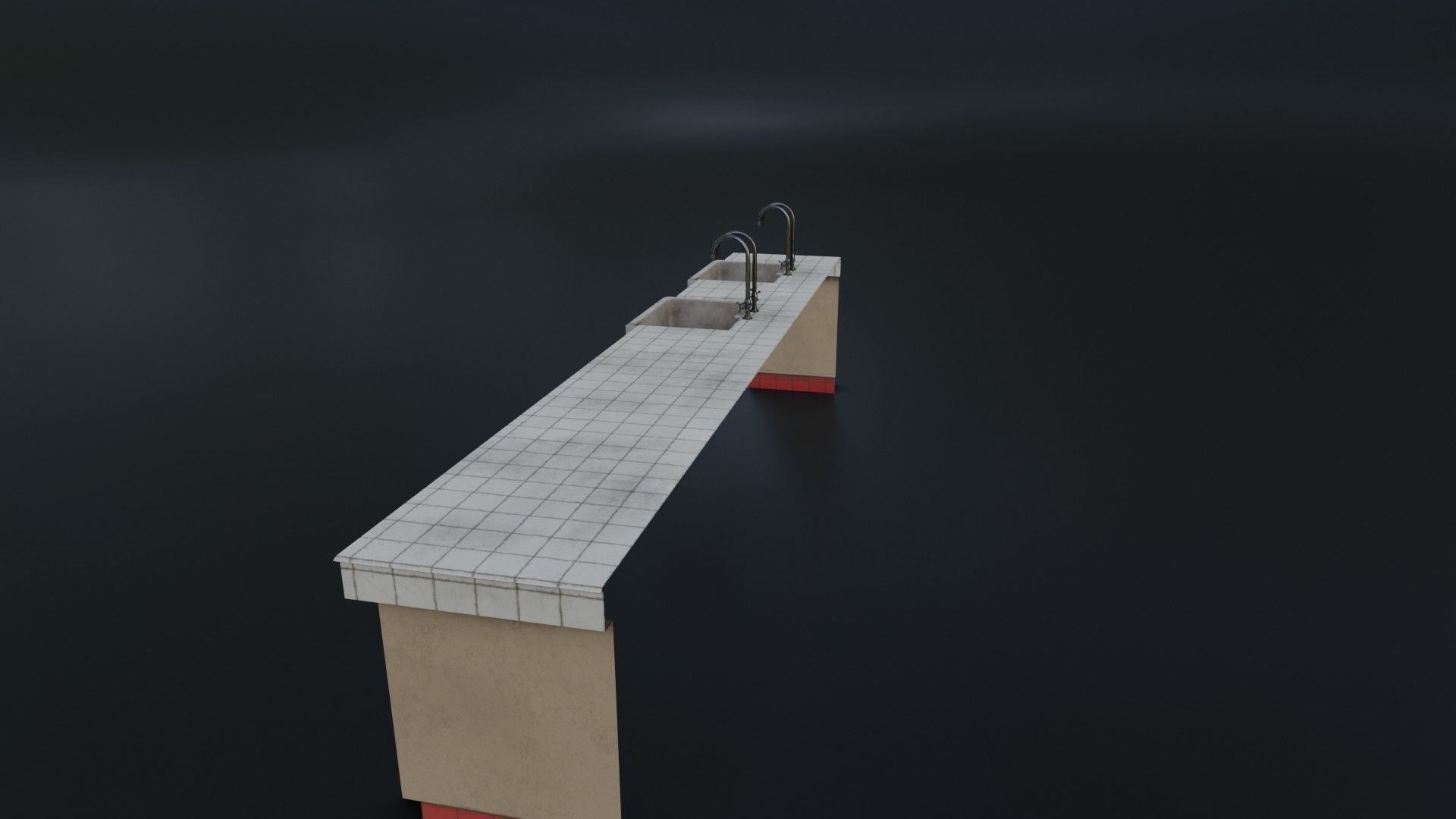 Modular Dirty Kitchen Counter Low-poly 3D model_14