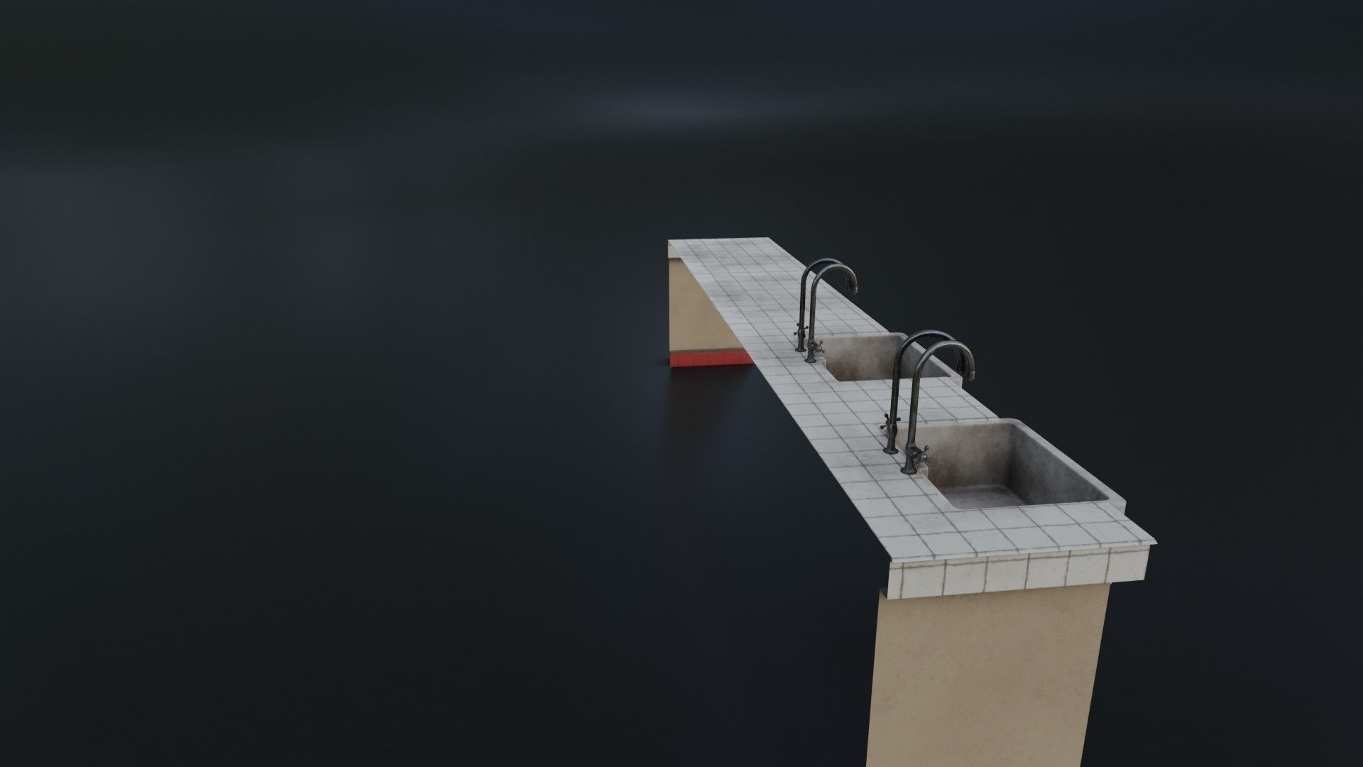 Modular Dirty Kitchen Counter Low-poly 3D model_29