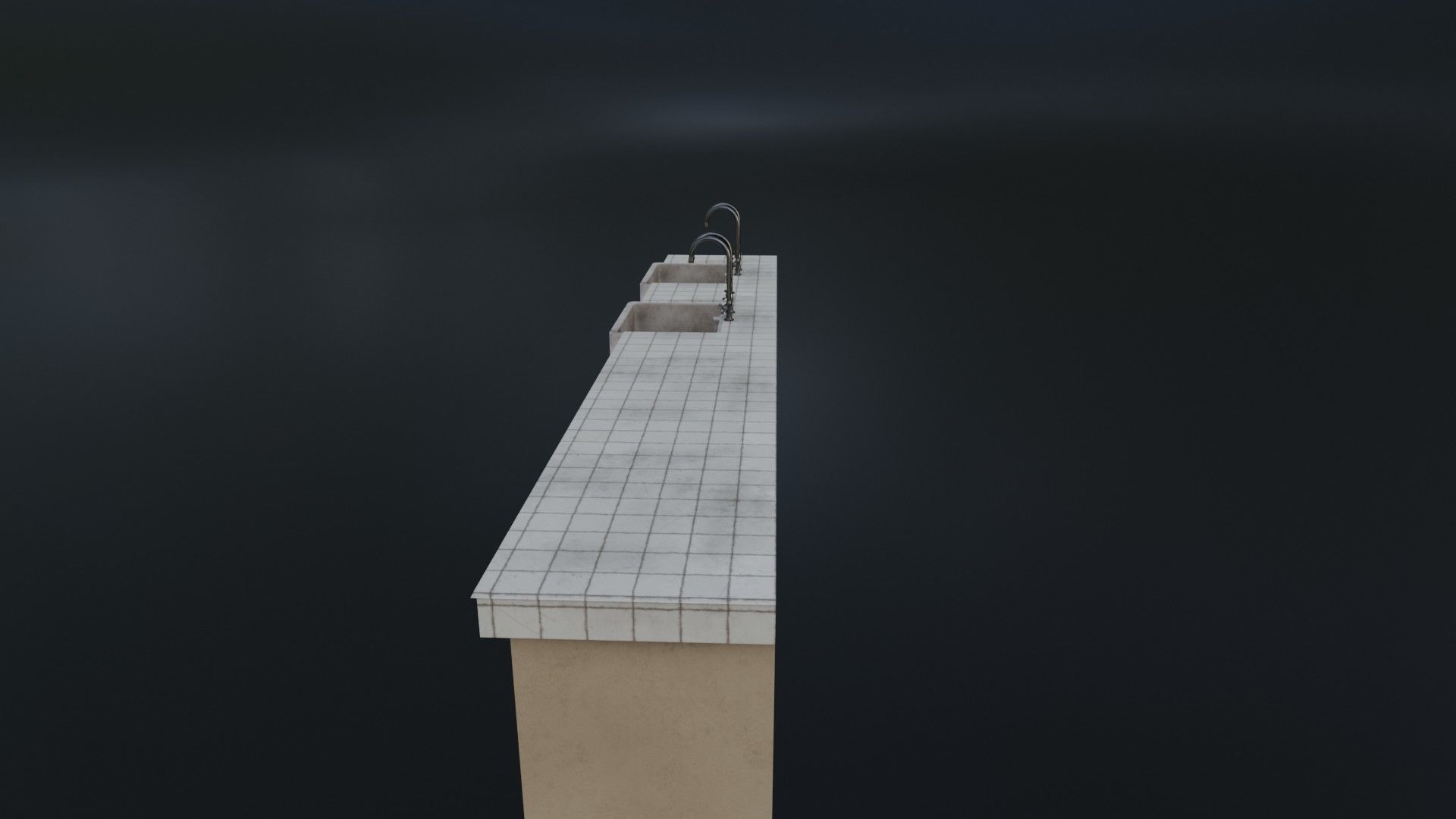 Modular Dirty Kitchen Counter Low-poly 3D model_13