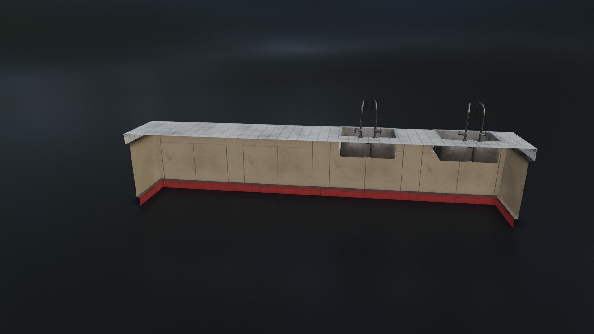 Modular Dirty Kitchen Counter Low-poly 3D model_22