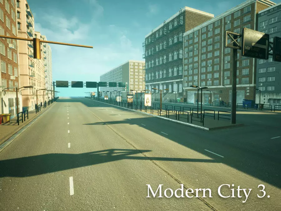 Modern City 3 Unreal Engine Low-poly 3D model_0