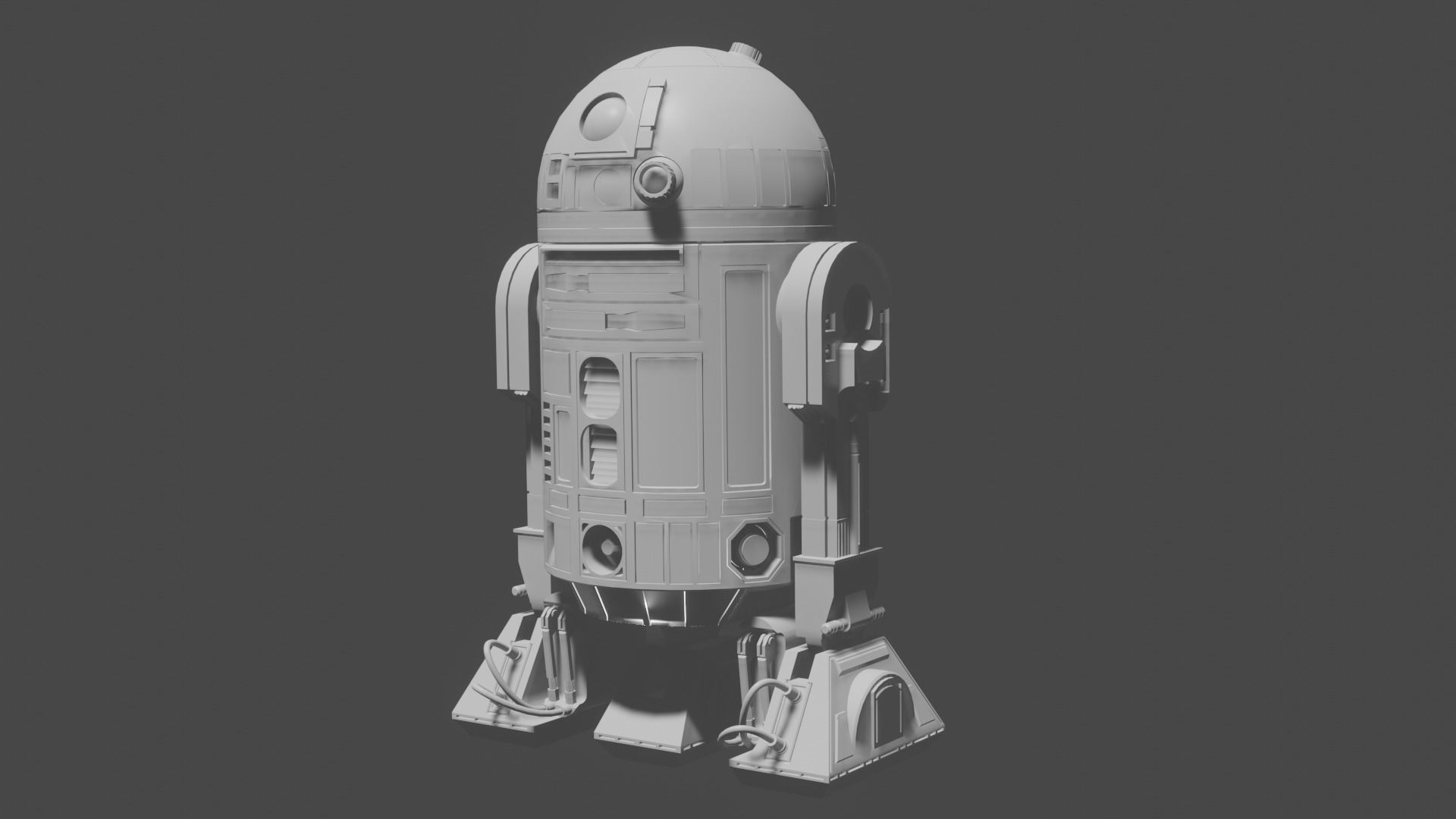Star Wars droid R2D2 3D print model_2