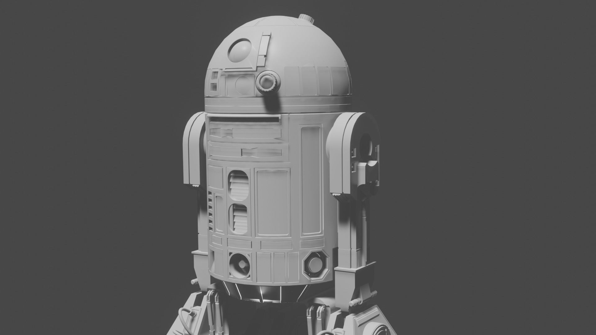 Star Wars droid R2D2 3D print model_3