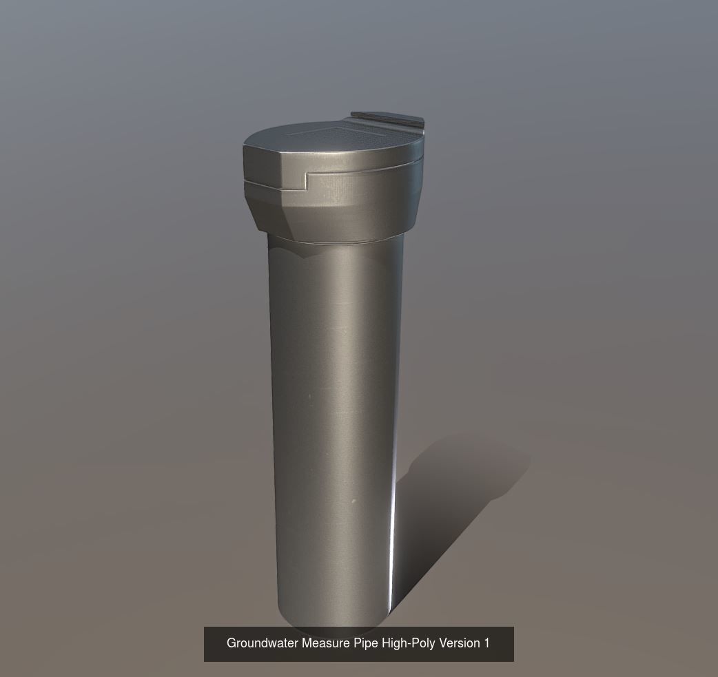 Groundwater Measure Pipe Low-Poly and High-Poly Version 1 3D Model Collection_2