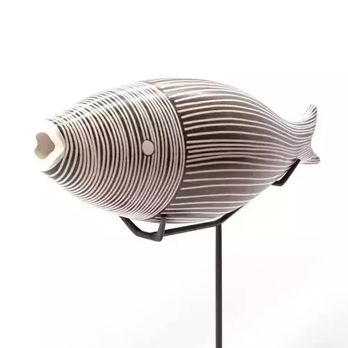 Fish wooden painted decoration for interiors 3D model