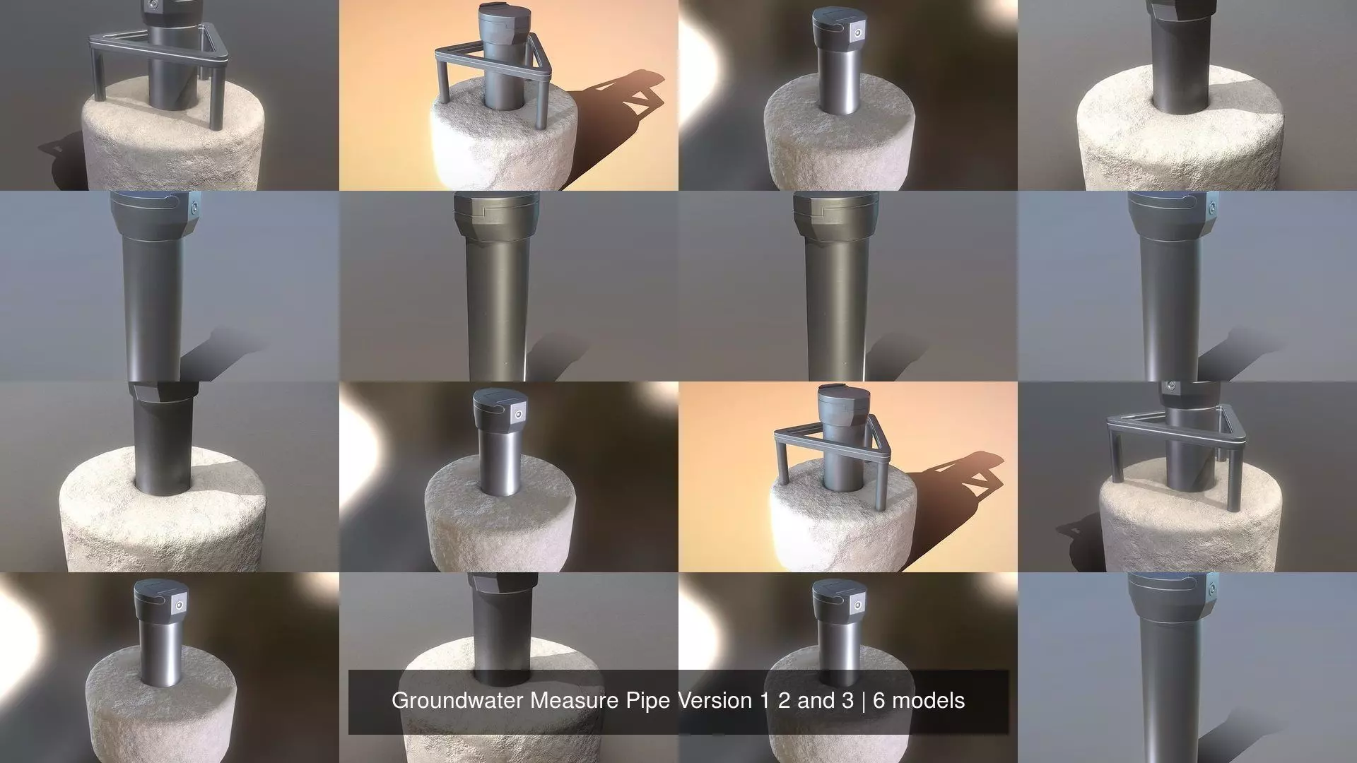 Groundwater Measure Pipe Version 1 2 and 3 3D Model Collection_0