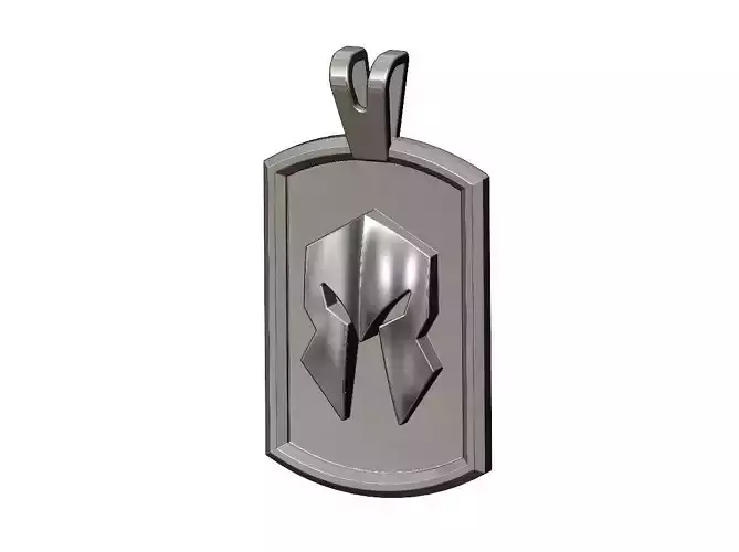 Spartan helmet dog tag pendant