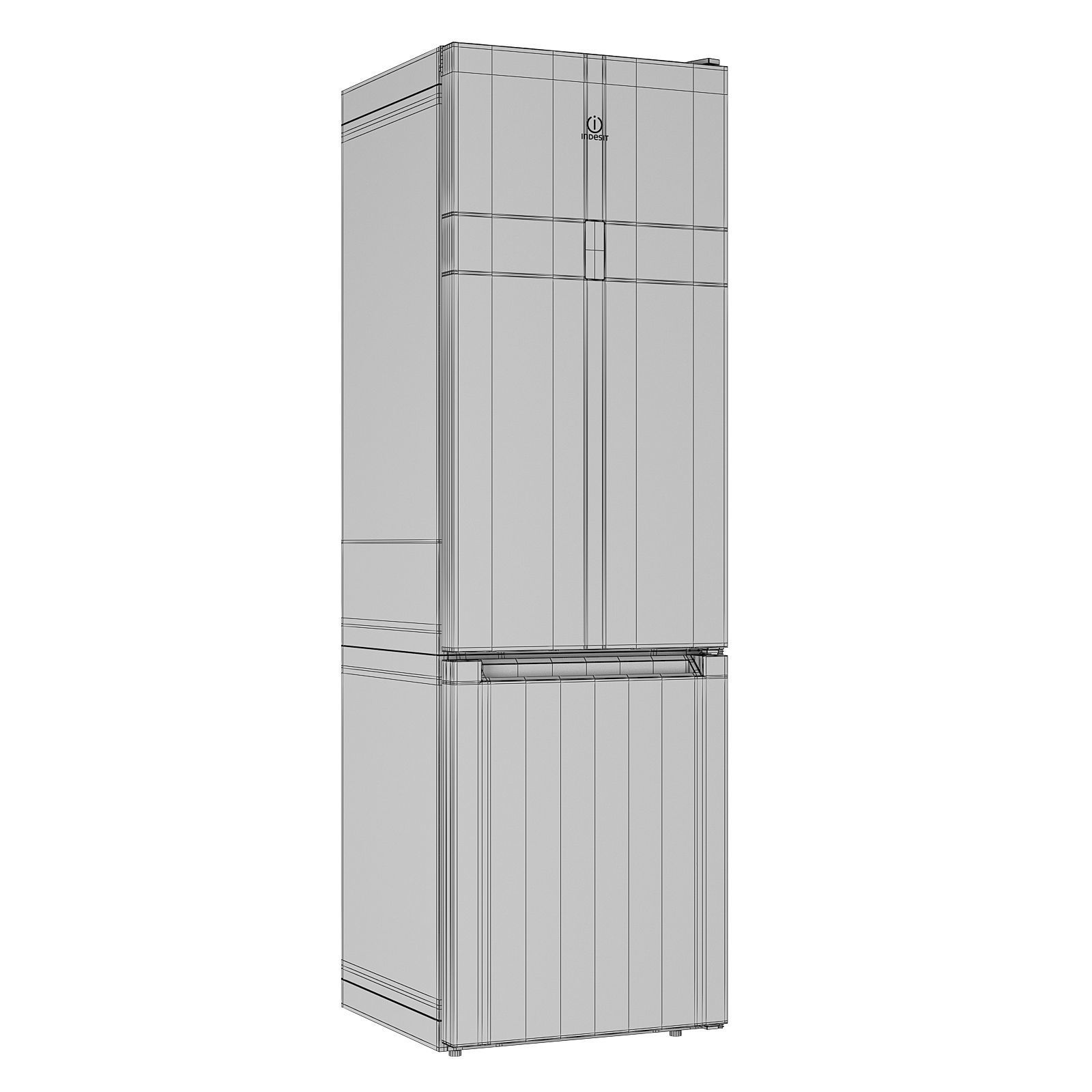 Refrigerator Indesit DF 5200 W opening 3D model_13