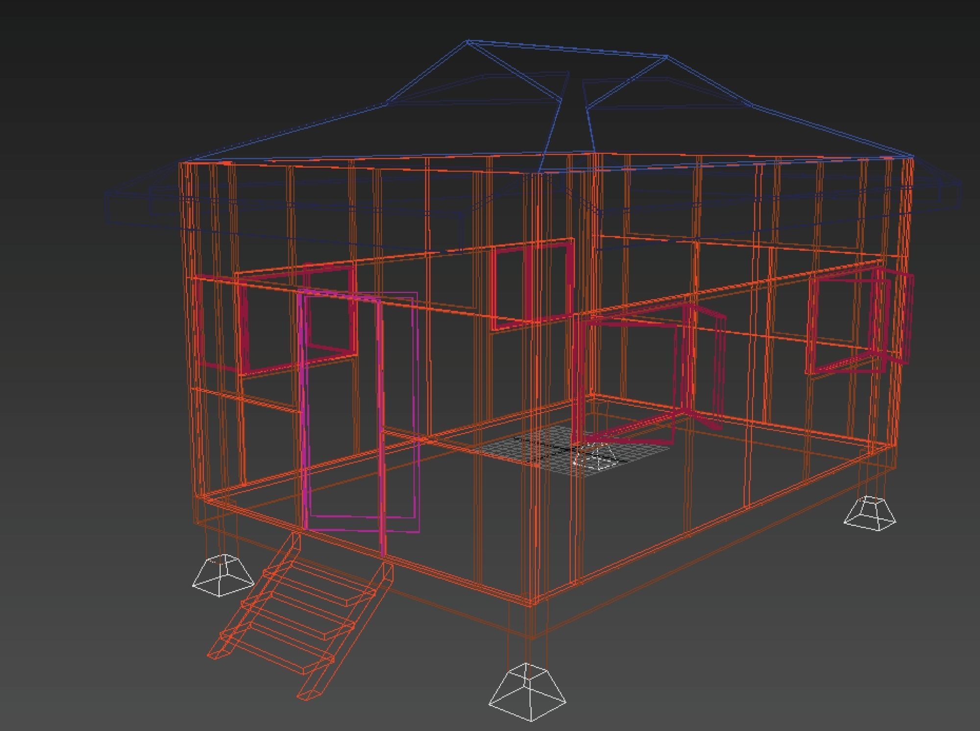 3D Shelter Rumah Melayu Limas Low-poly 3D model_6