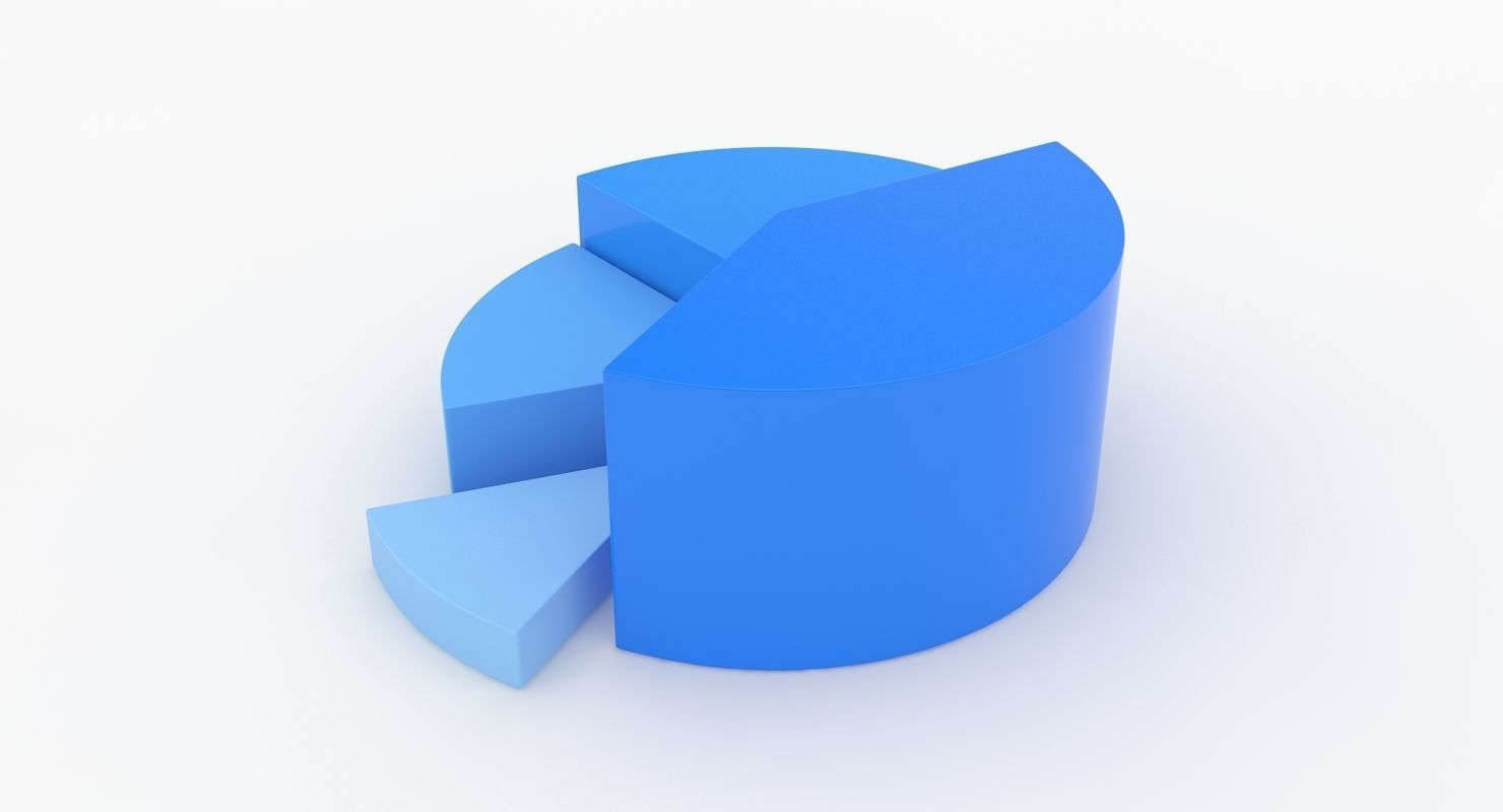Pie Graph Low-poly 3D model_3