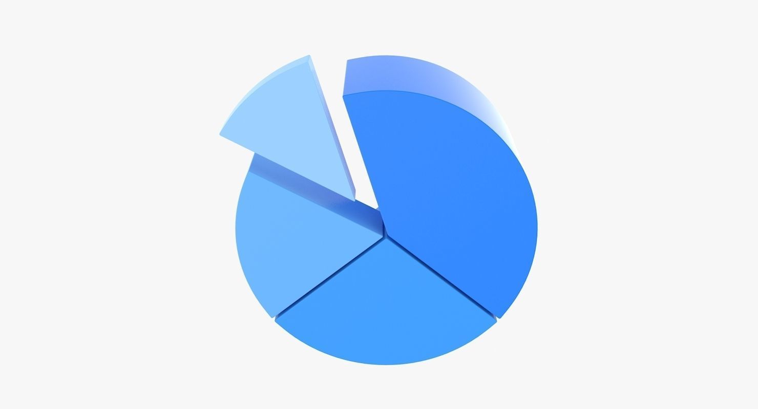 Pie Graph Low-poly 3D model_7