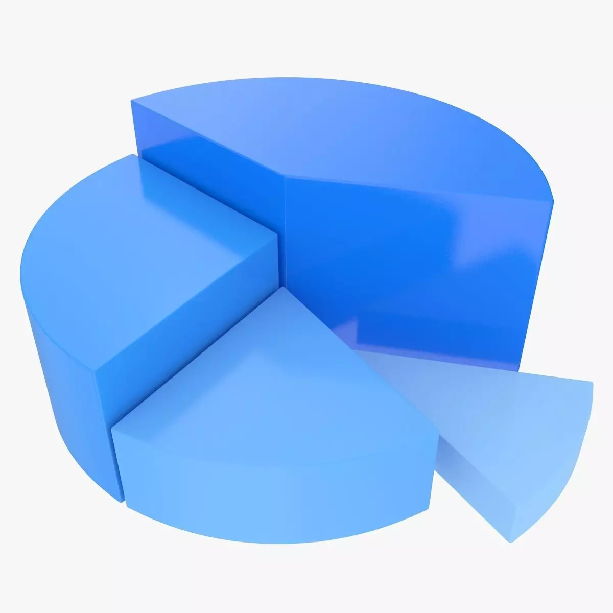 Pie Graph Low-poly 3D model_0