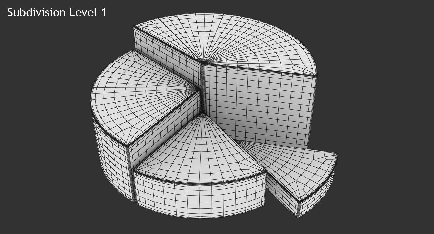 Pie Graph Low-poly 3D model_10