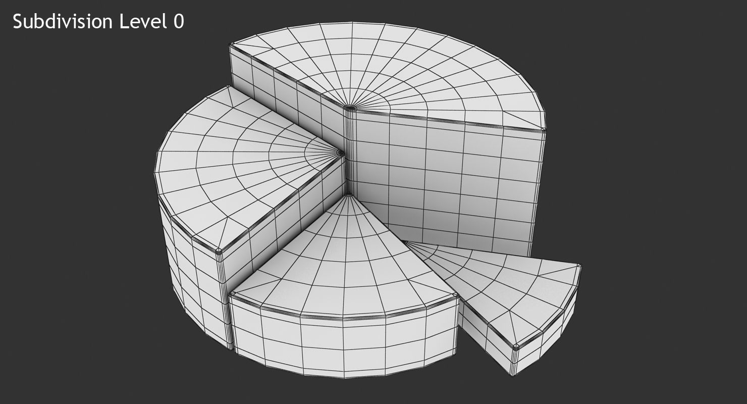Pie Graph Low-poly 3D model_9