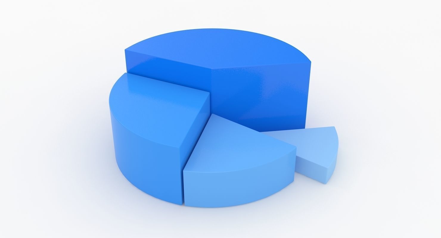 Pie Graph Low-poly 3D model_5