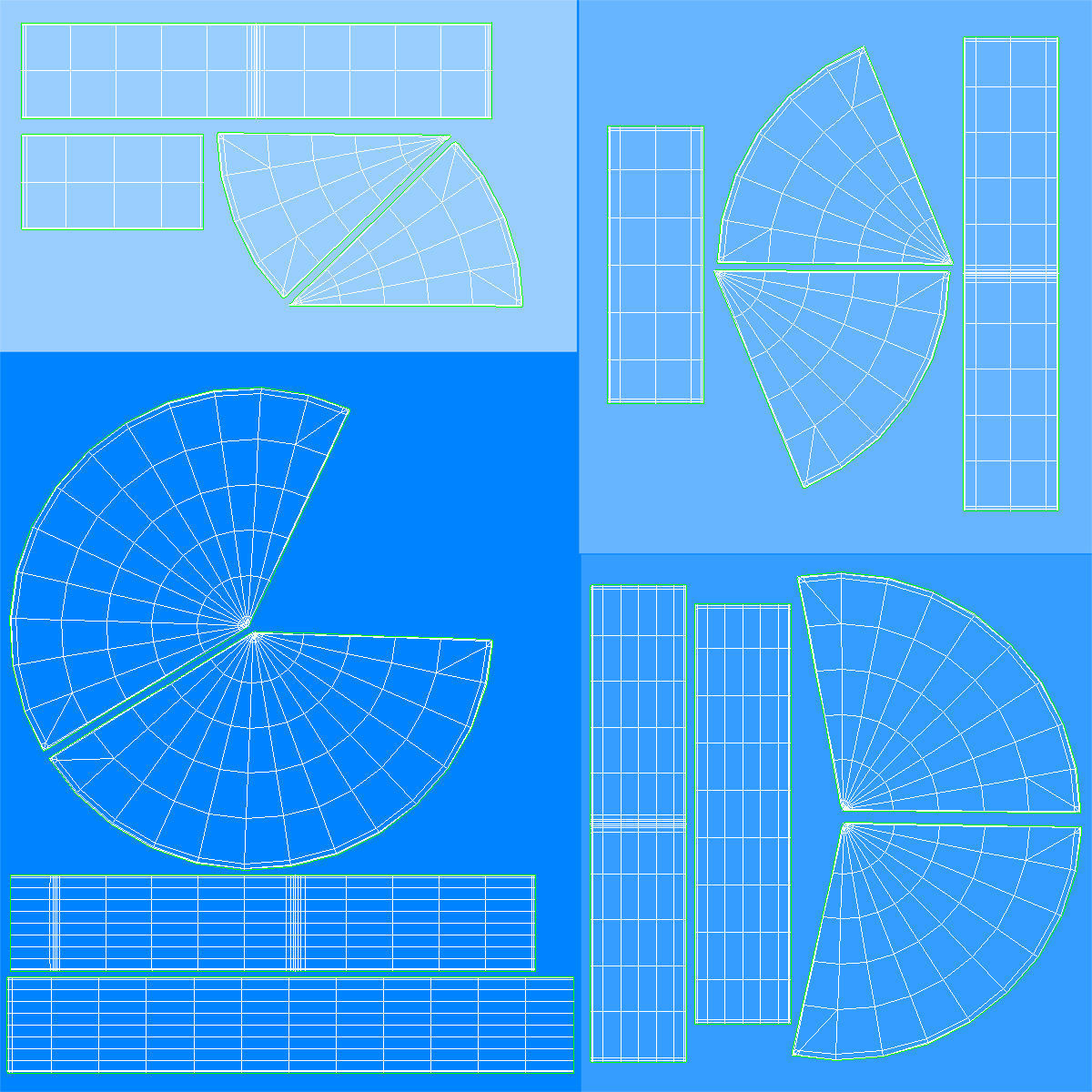 Pie Graph Low-poly 3D model_15