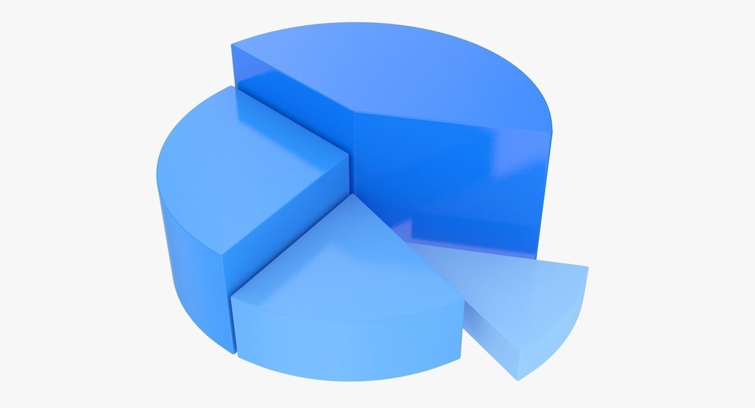Pie Graph Low-poly 3D model_1
