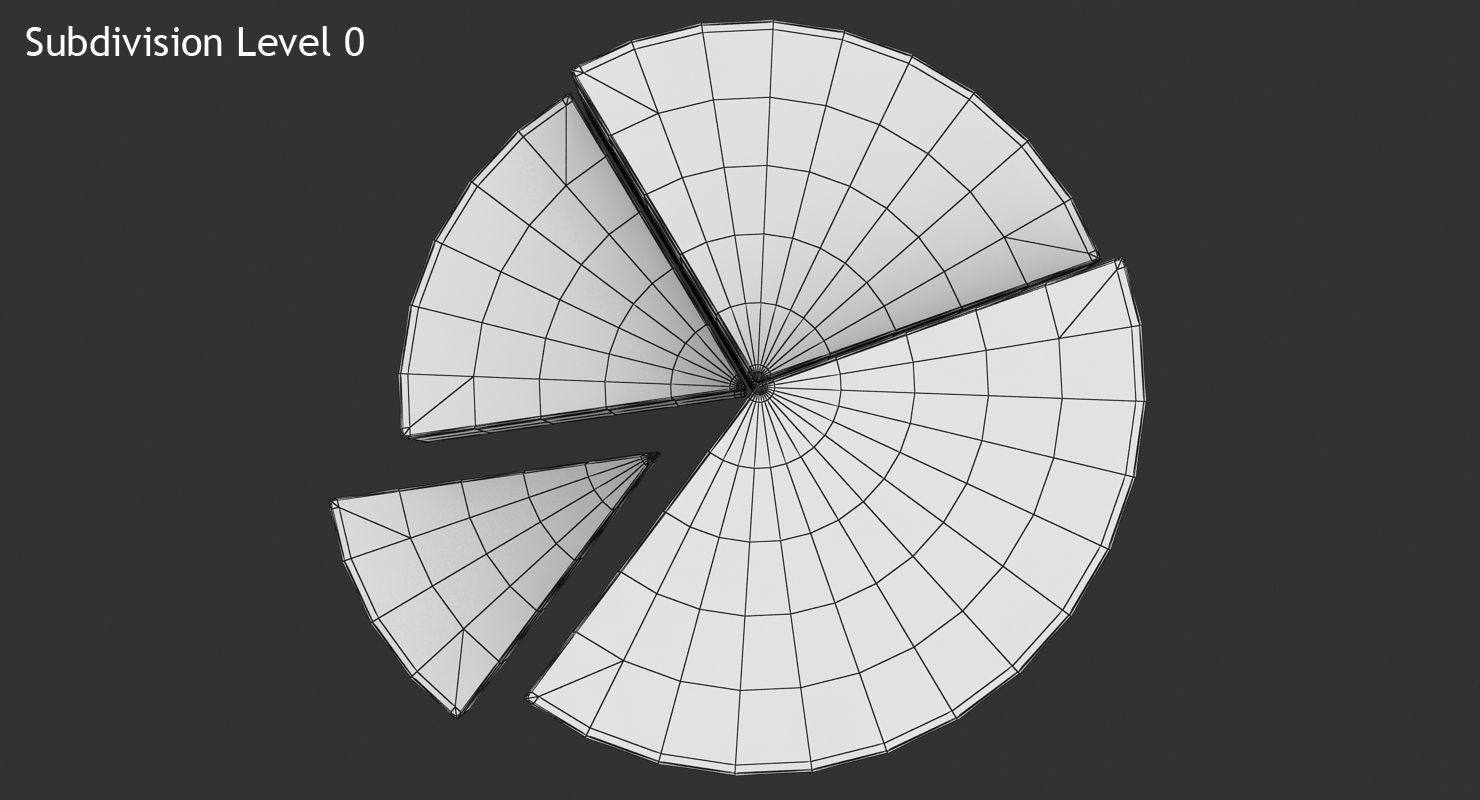 Pie Graph Low-poly 3D model_11