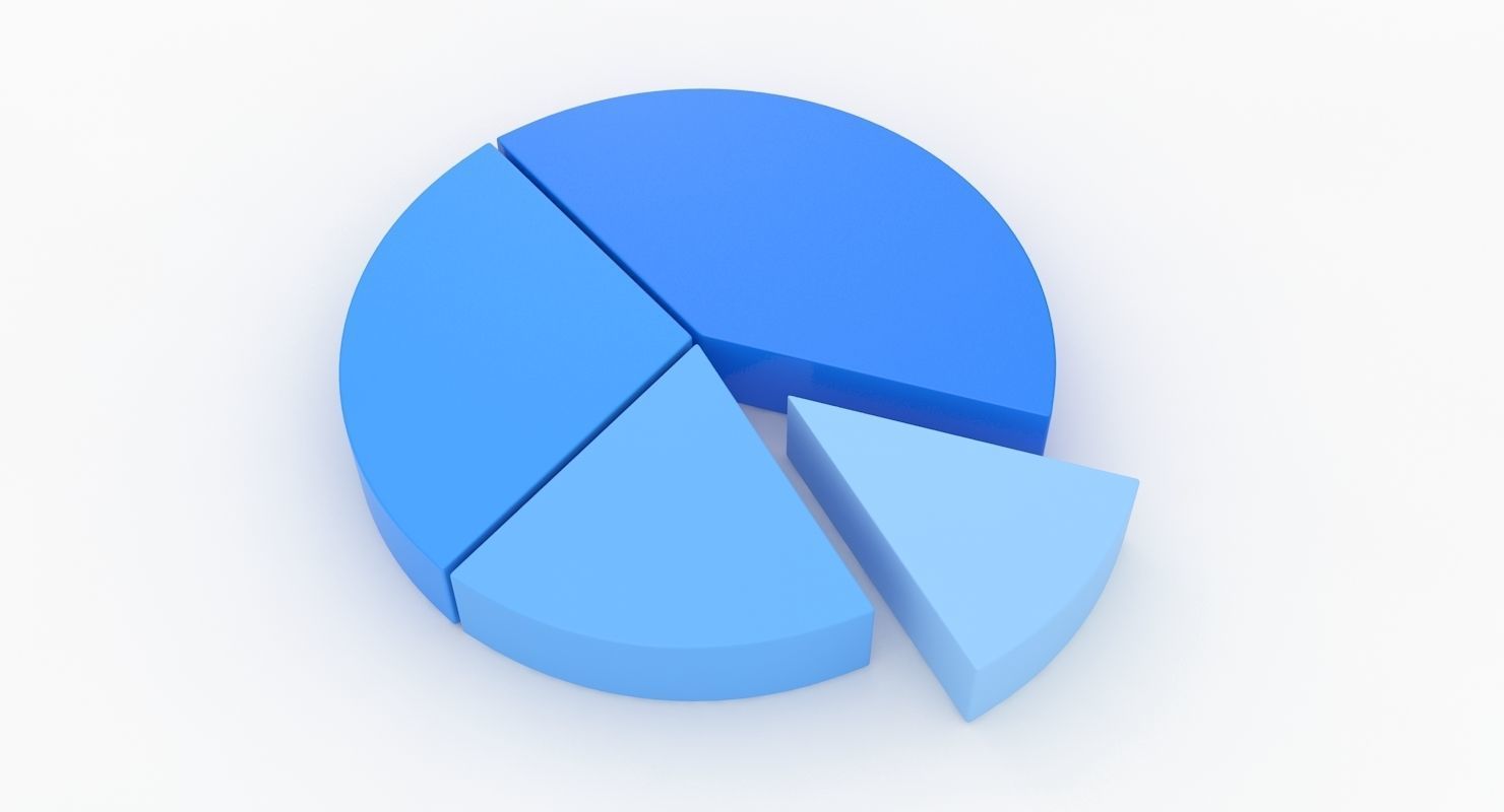 Pie Graph Low-poly 3D model_8