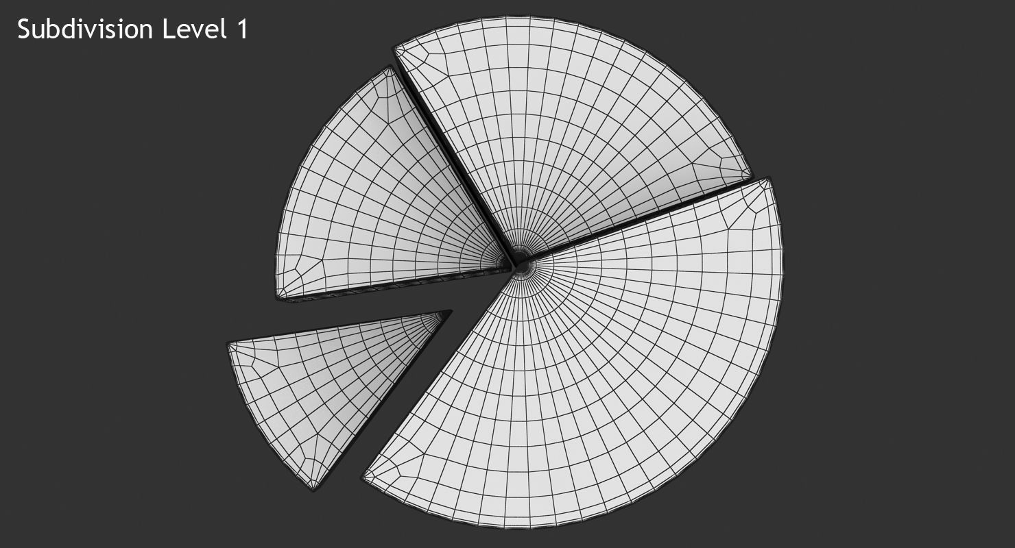 Pie Graph Low-poly 3D model_12