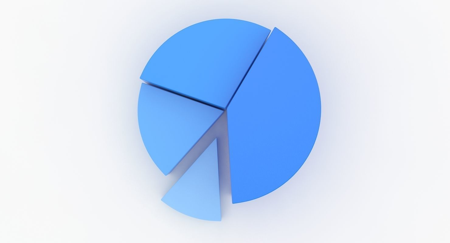 Pie Graph Low-poly 3D model_6