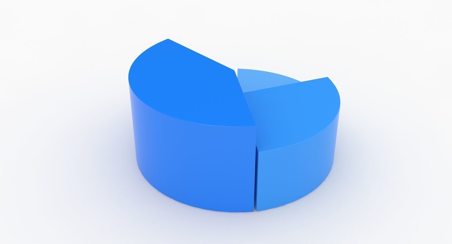 Pie Graph Low-poly 3D model_4